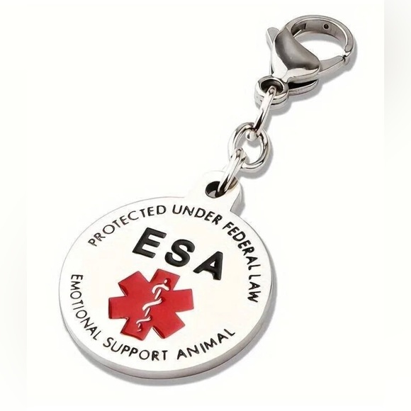✨3for$38 New Stainless Steel Silver ESA Service Animal Identification Charm - Picture 5 of 11